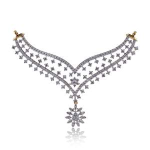 Beautifully Crafted Diamond Necklace & Matching Earrings in 18K Yellow Gold with Certified Diamonds - TM0476P